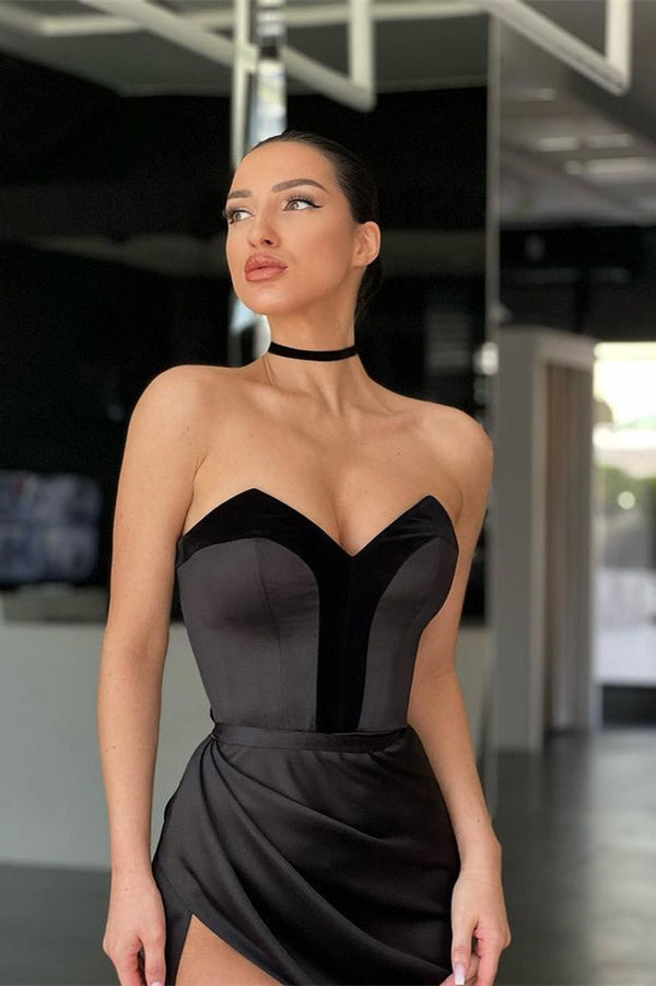 Amazing Black Sweetheart Prom Dress Mermaid Long With Slit-showprettydress
