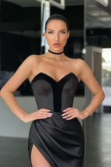 Amazing Black Sweetheart Prom Dress Mermaid Long With Slit-showprettydress