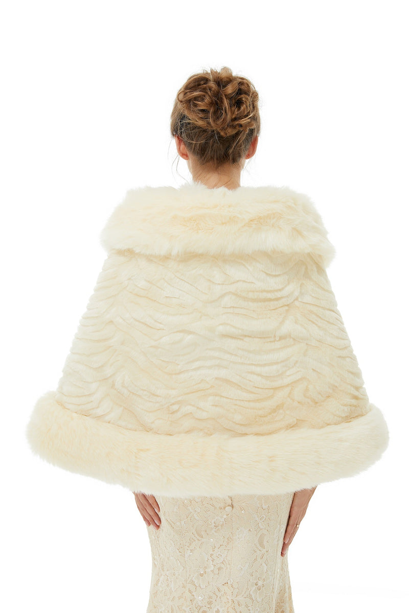 Amber - Winter Faux Fur Wedding Wrap-showprettydress