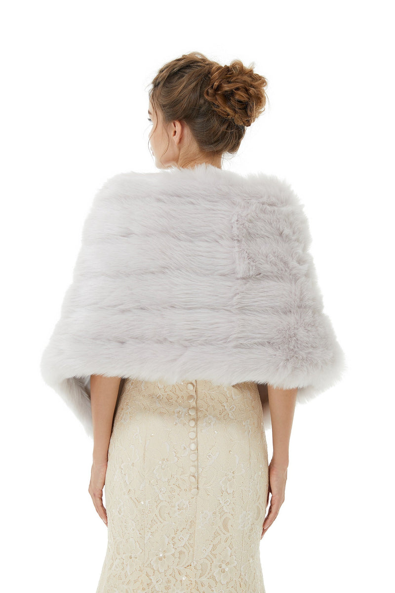 Amelia - Winter Faux Fur Wedding Wrap-showprettydress