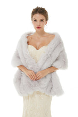 Amelia - Winter Faux Fur Wedding Wrap-showprettydress