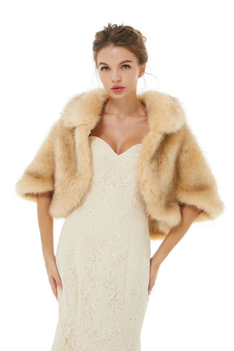 Amy - Winter Faux Fur Wedding Wrap-showprettydress