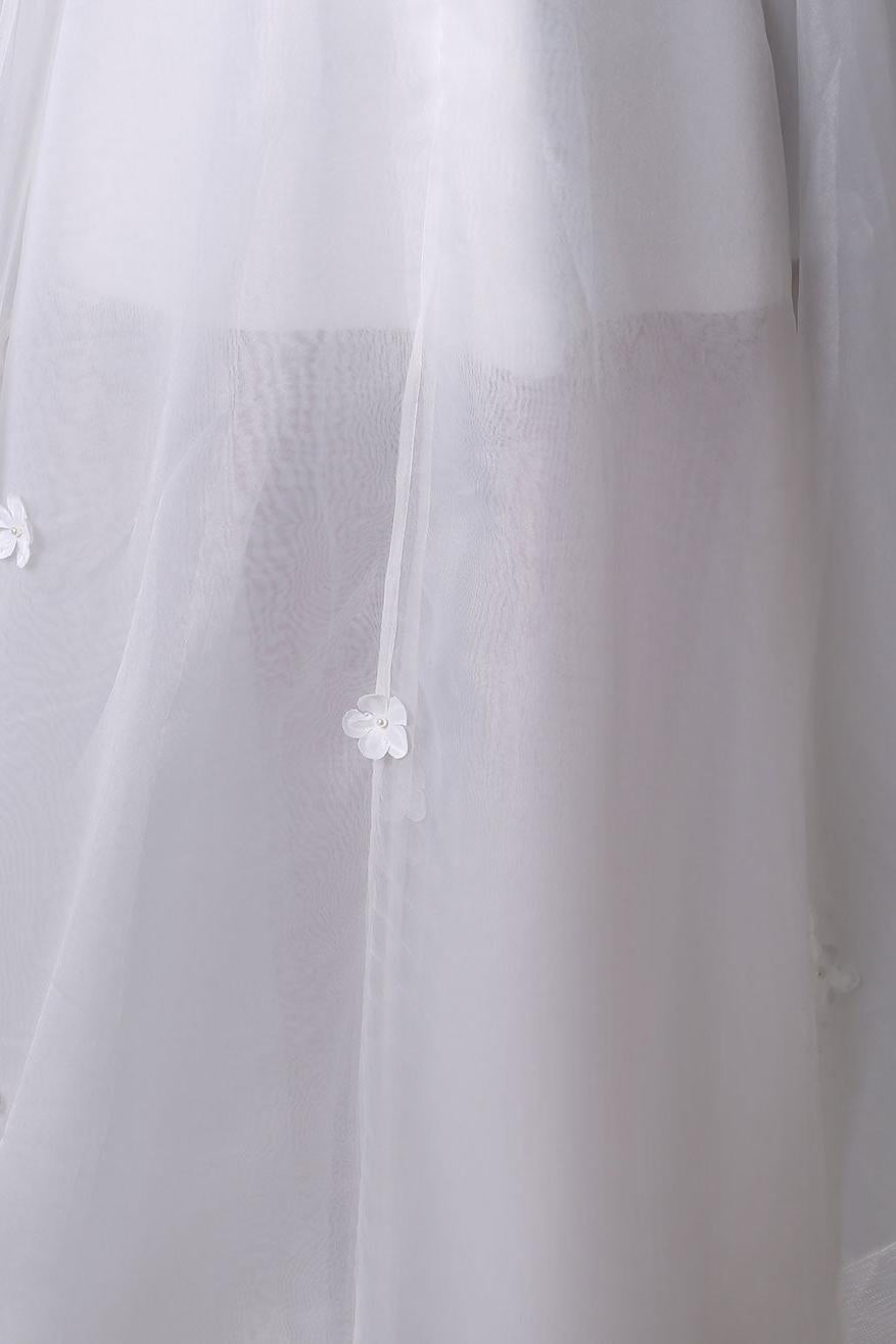 Asymmetrical Organza Wedding Dress High Low A-Line With Lace Beading Flower Exclusive-Showprettydress