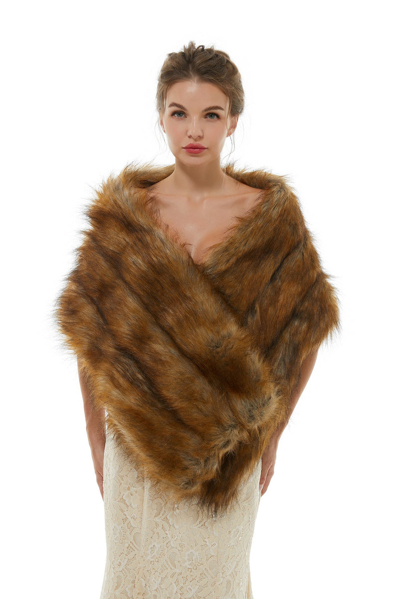 Beatrice - Winter Faux Fur Wedding Wrap-showprettydress