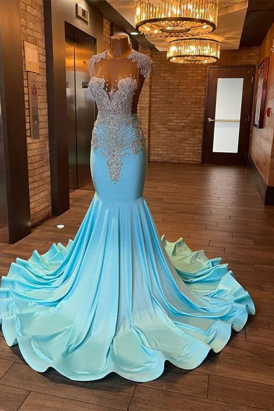 Beautiful Long Mermaid Sleeveless Backless Formal Prom Dress With Beading-showprettydress