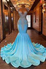 Beautiful Long Mermaid Sleeveless Backless Formal Prom Dress With Beading-showprettydress