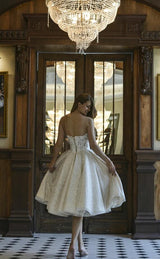 Beautiful Short A-line Glitter Off-the-Shoulder Lace Appliques Wedding Dress-showprettydress