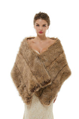 Bency - Winter Faux Fur Wedding Wrap-showprettydress