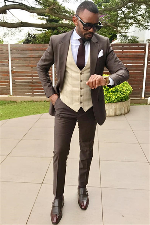 Bespoke Formal Men's Business Suitss Slim Fit Groomsmen Best Man Prom Suits-showprettydress