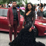 Bespoke Two Piece Prom Suit with Black Lapel-showprettydress