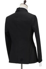 Black Peaked Lapel Designer Slim Fit Formal Men's Business Suitss-showprettydress