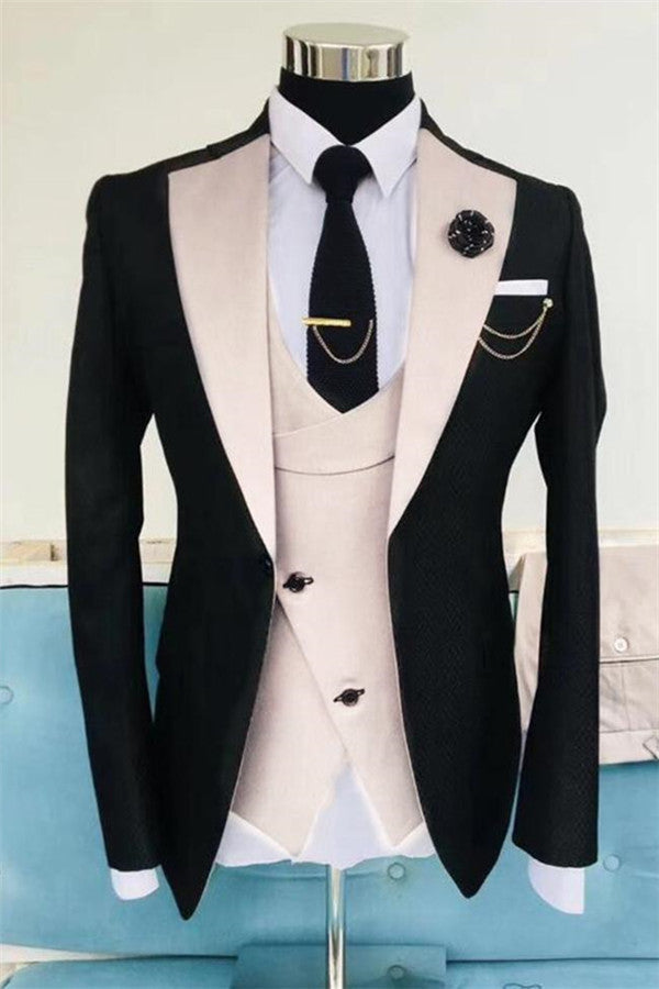 Black Wedding Tuxedos For Men Formal Dinner Prom Outfit Suits-showprettydress
