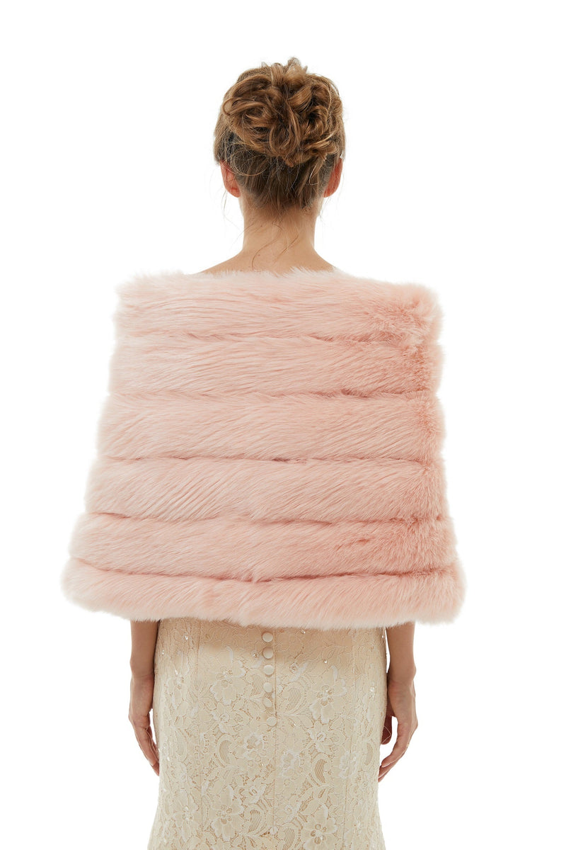 Brianna - Winter Faux Fur Wedding Wrap-showprettydress