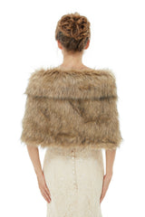 Brooke - Winter Faux Fur Wedding Wrap-showprettydress