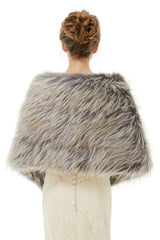 Brown Faux Fur Shawl For Bride For Winter-showprettydress