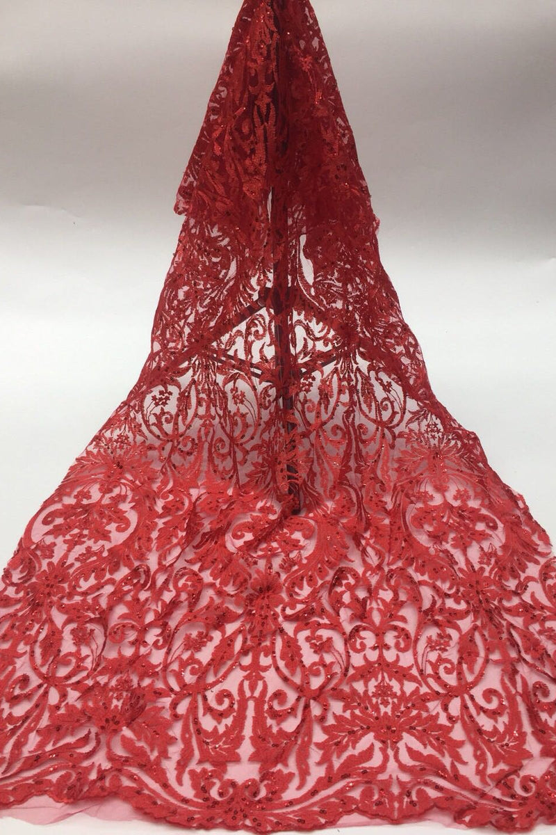 Burgundy Deep V-Neck Long Sleeve Mermaid Prom Dress With Sequins-showprettydress