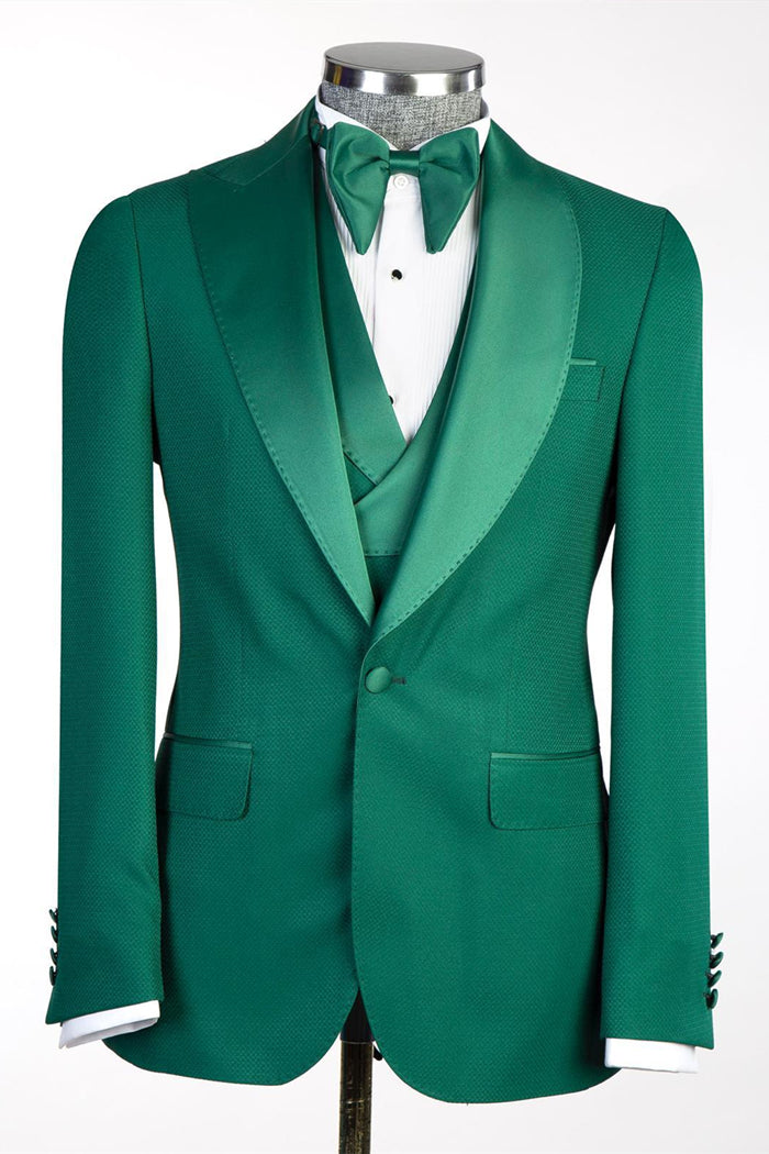 Jade Peaked Lapel 3-Piece Prom Suit