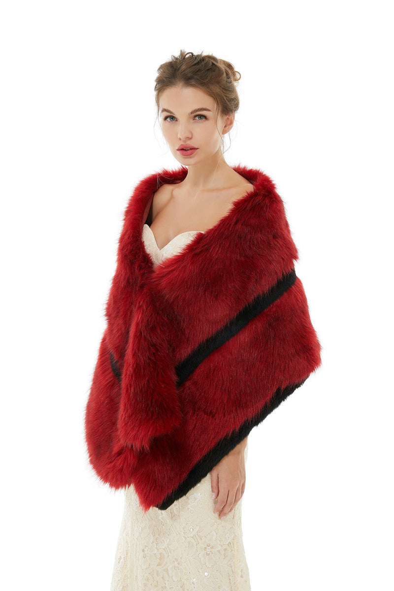 Carla - Winter Faux Fur Wedding Wrap-showprettydress