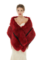 Carla - Winter Faux Fur Wedding Wrap-showprettydress