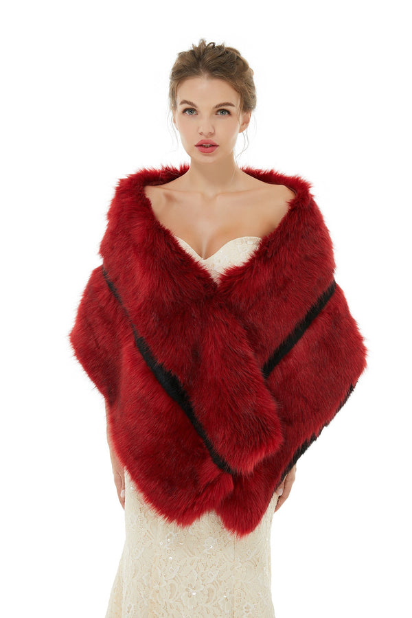 Carla - Winter Faux Fur Wedding Wrap-showprettydress