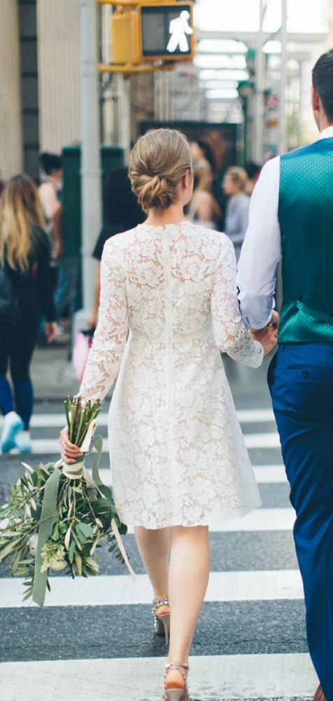 Casual Long Sleevess Lace Summer Short Summer Wedding Dress Online-showprettydress