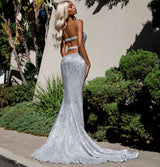 Charming Sweetheart Sleeveless Mermaid Front Split Prom Party Gowns-showprettydress