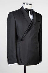 Chic Black Designer Shawl Lapel Men Suits for Wedding-showprettydress