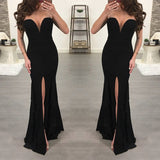 Chic Black Sweetheart Evening Dress New Arrival Mermaid Prom Party Gowns with Slit-showprettydress