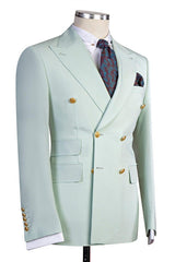 Chic Classic Bespoke Double Breasted Peaked Lapel Men's Prom Suits-showprettydress