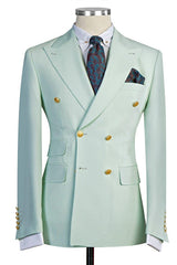 Chic Classic Bespoke Double Breasted Peaked Lapel Men's Prom Suits-showprettydress
