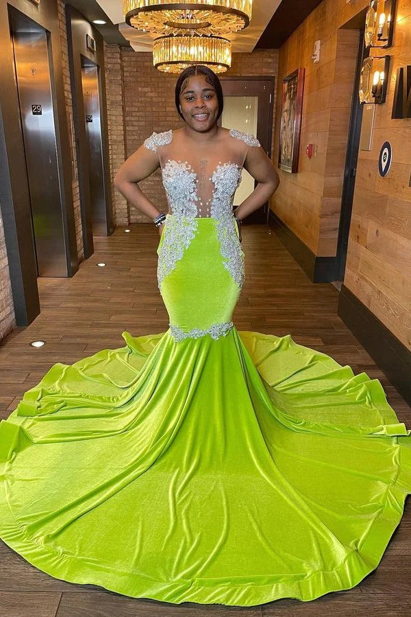 Chic Long Mermaid Sleeveless Backless Formal Prom Dress With Beading-showprettydress
