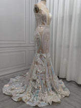 Chic Sequins Mermaid Prom Dresses Sparkle Evening Dresses On Sale-showprettydress