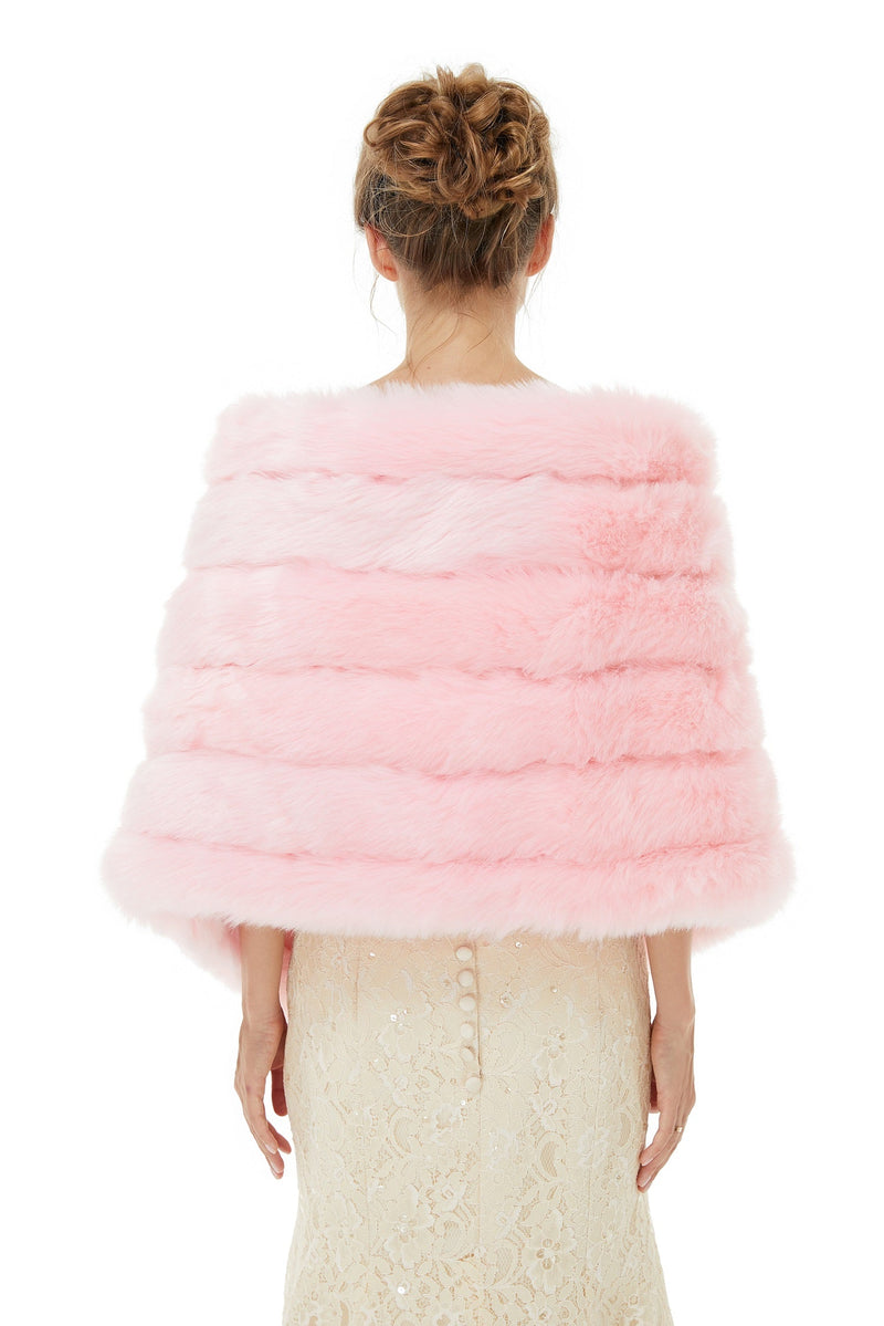 Chloe - Winter Faux Fur Wedding Wrap-showprettydress