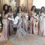 Classic High neck Long Sleevess Mermaid Wedding Dress Silver Tulle Bridal Gowns with Lace Appliques-showprettydress