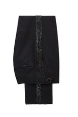 Classic Sky Blue Classy Sparkle Black Peak Lapel 2 Piece Men's Suit Online-showprettydress