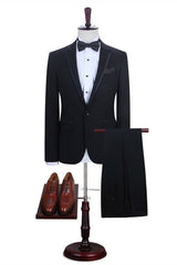 Classy Black One Button Designer Men Suits Online-showprettydress