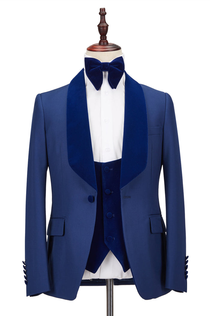 High Quality Royal Blue Prom Suit with Notched Lapel for Men main image 1