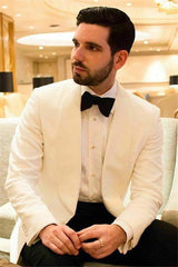 Custom design White Shawl Lapel One Buttons Slim Fit Wedding Suits-showprettydress