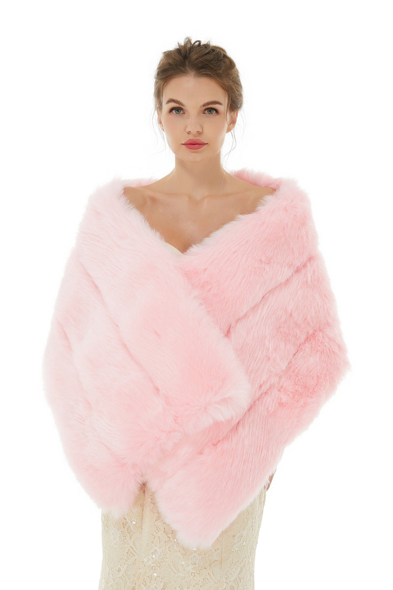 Daisy - Winter Faux Fur Wedding Wrap-showprettydress