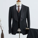 Decent Three-pieces Slim Fit Custom Wedding Suit For Grooms-showprettydress