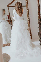 Elegant Lace Applique Wedding Dresses Sleeveless With Split-showprettydress