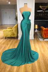 Elegant Long Mermaid Strapless Evening Prom Dress Online-showprettydress