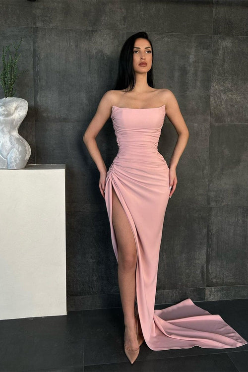Modern Sweetheart Sleeveless Mermaid Prom Dresses With Front Split