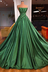 Fabulous Long A-line One Shoulder Satin Sleeveless Formal Prom Dresses-showprettydress
