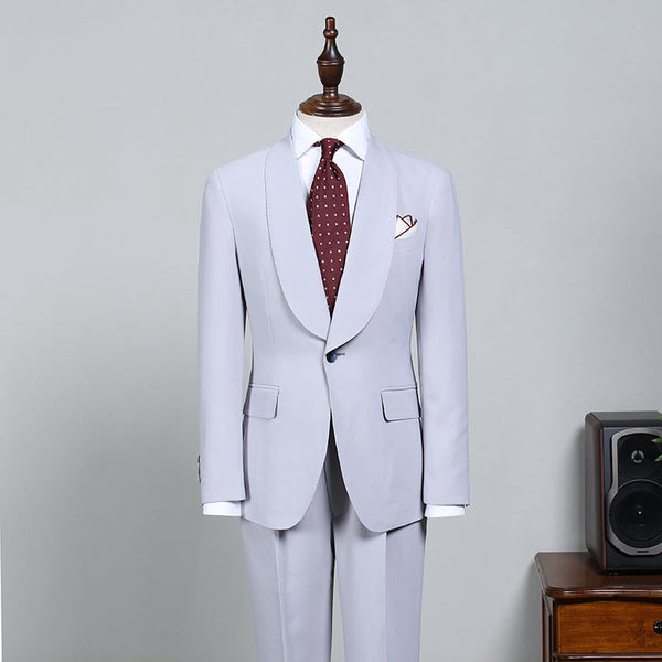 Fashion Blue Two-pieces Bespoke Wedding Suit For Grooms-showprettydress