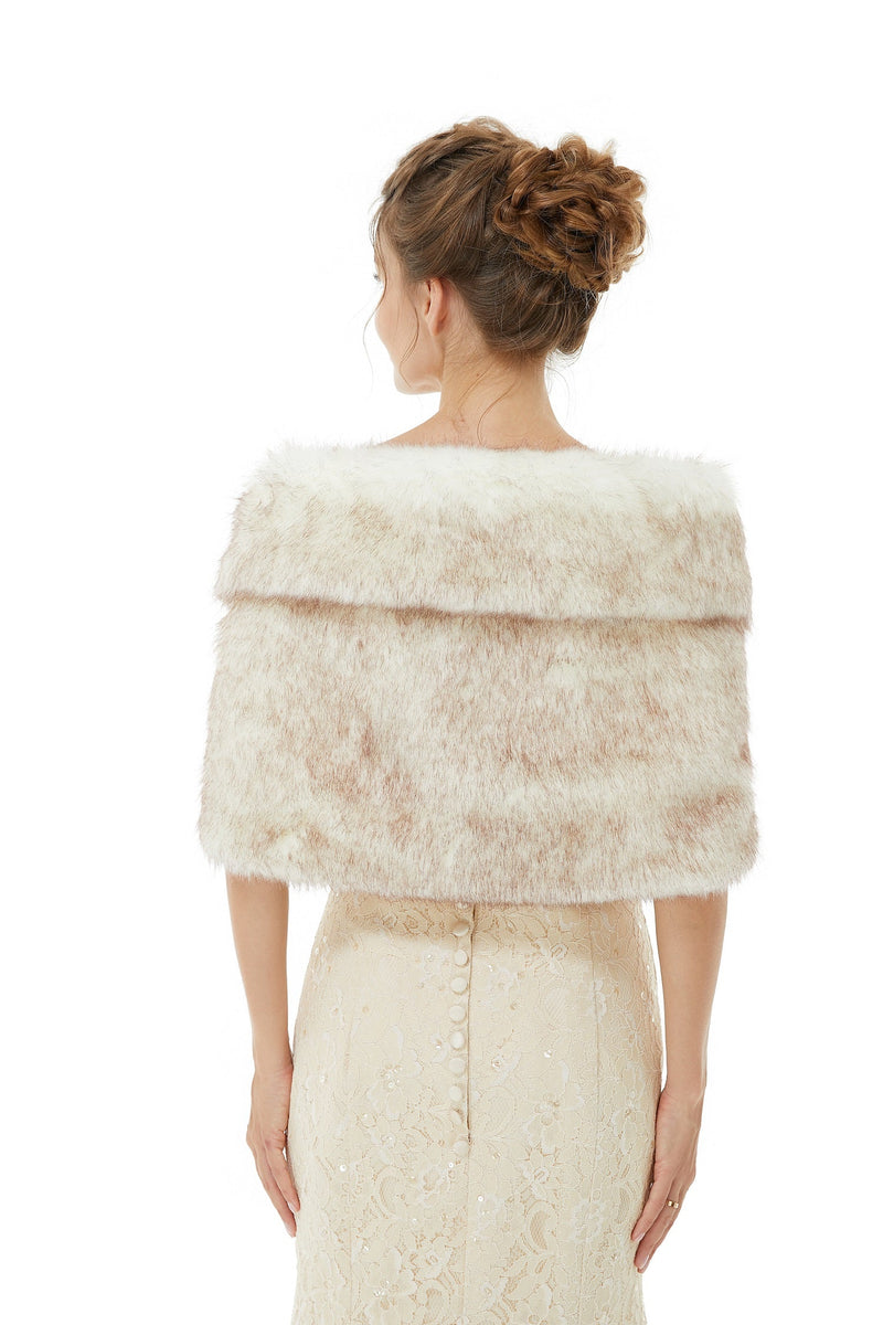 Faux Fur Wrap Women Faux Fur Shawl Wedding Wraps-showprettydress