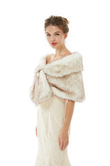 Faux Fur Wrap Women Faux Fur Shawl Wedding Wraps-showprettydress