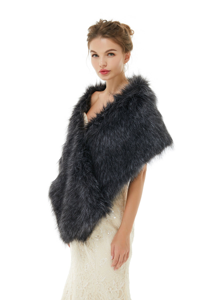Gabriella - Winter Faux Fur Wedding Wrap-showprettydress