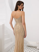 Glamorous Mermaid Evening Dresses Luxury Heavy Beaded Straps Formal Gowns With Train-showprettydress