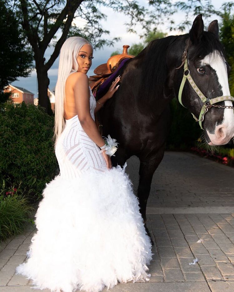 Halter Feather Fit and Flare Prom Dresses Alluring Open Back Sleeveless Evening Gowns-showprettydress